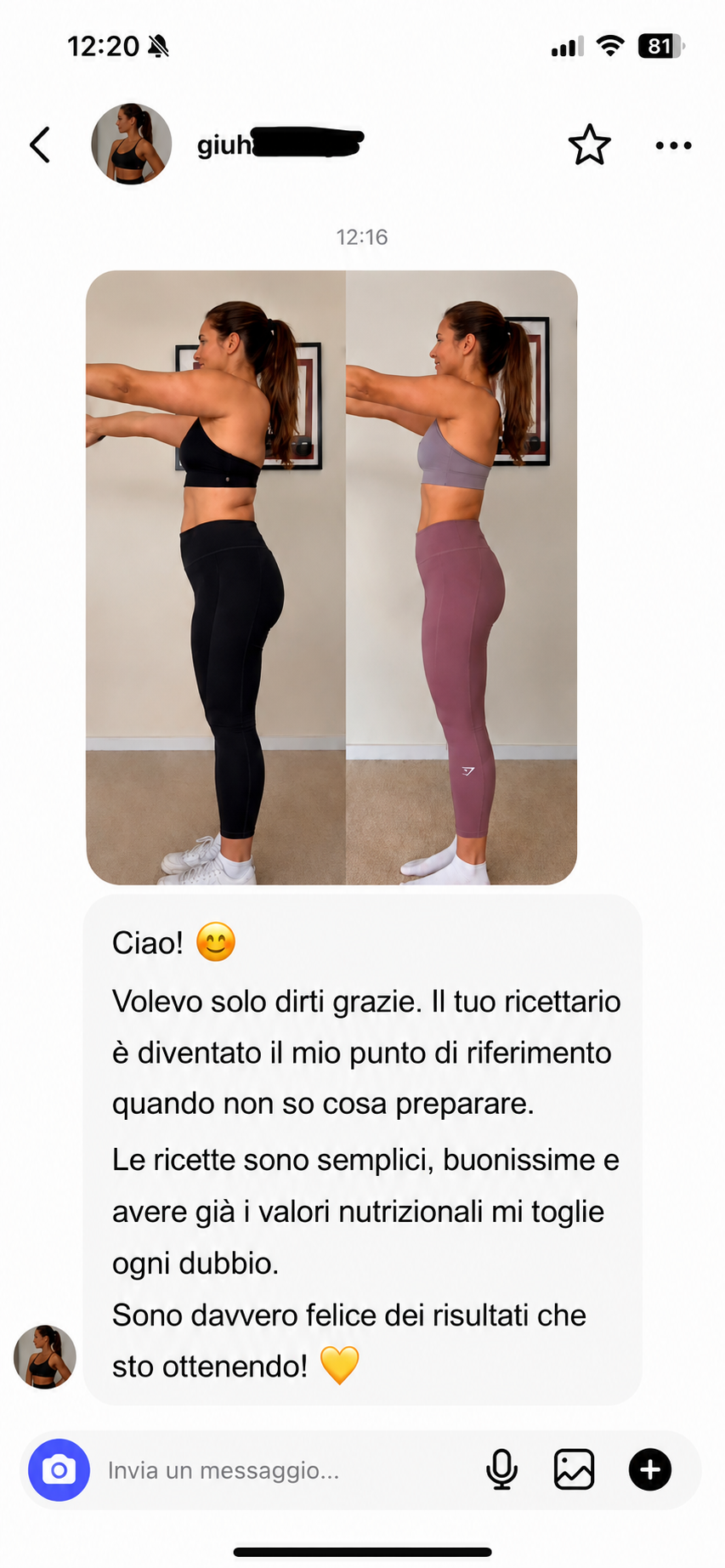Recensione reale di un cliente del Ricettario Fit Completo