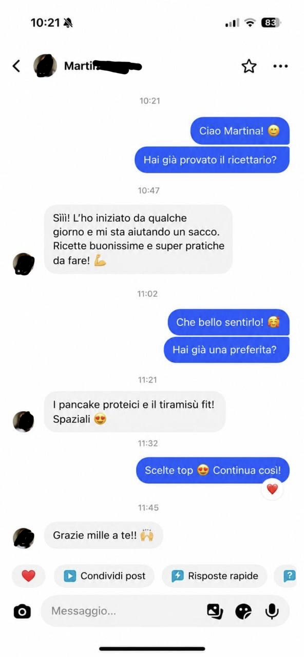Recensione reale di un cliente del Ricettario Fit Completo